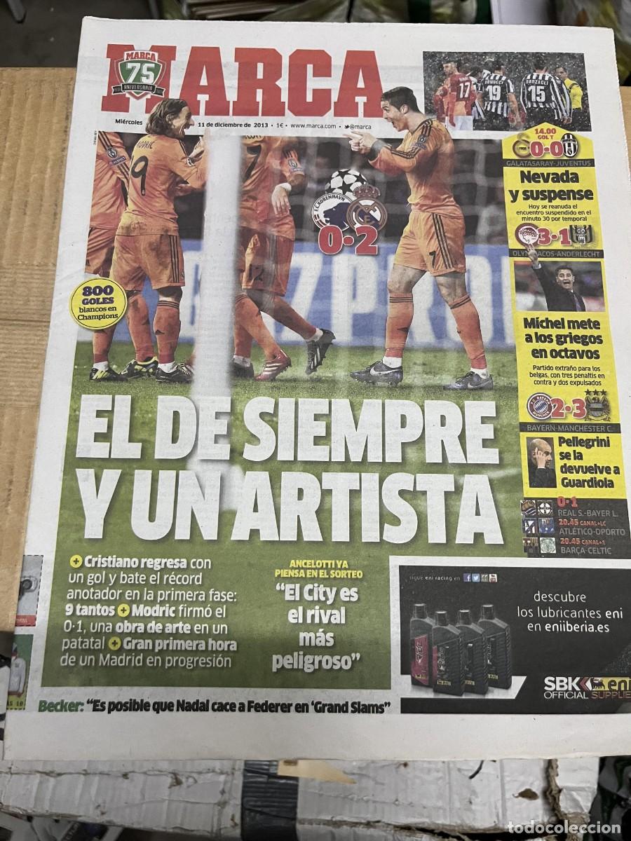 Coleccionismo deportivo: MARCA (11-12-2013) CHAMPIONS KOBENHAVN 0-2 REAL MADRID GALATASARAY 0-0 JUVENTUS BAYERN 2-3 CITY