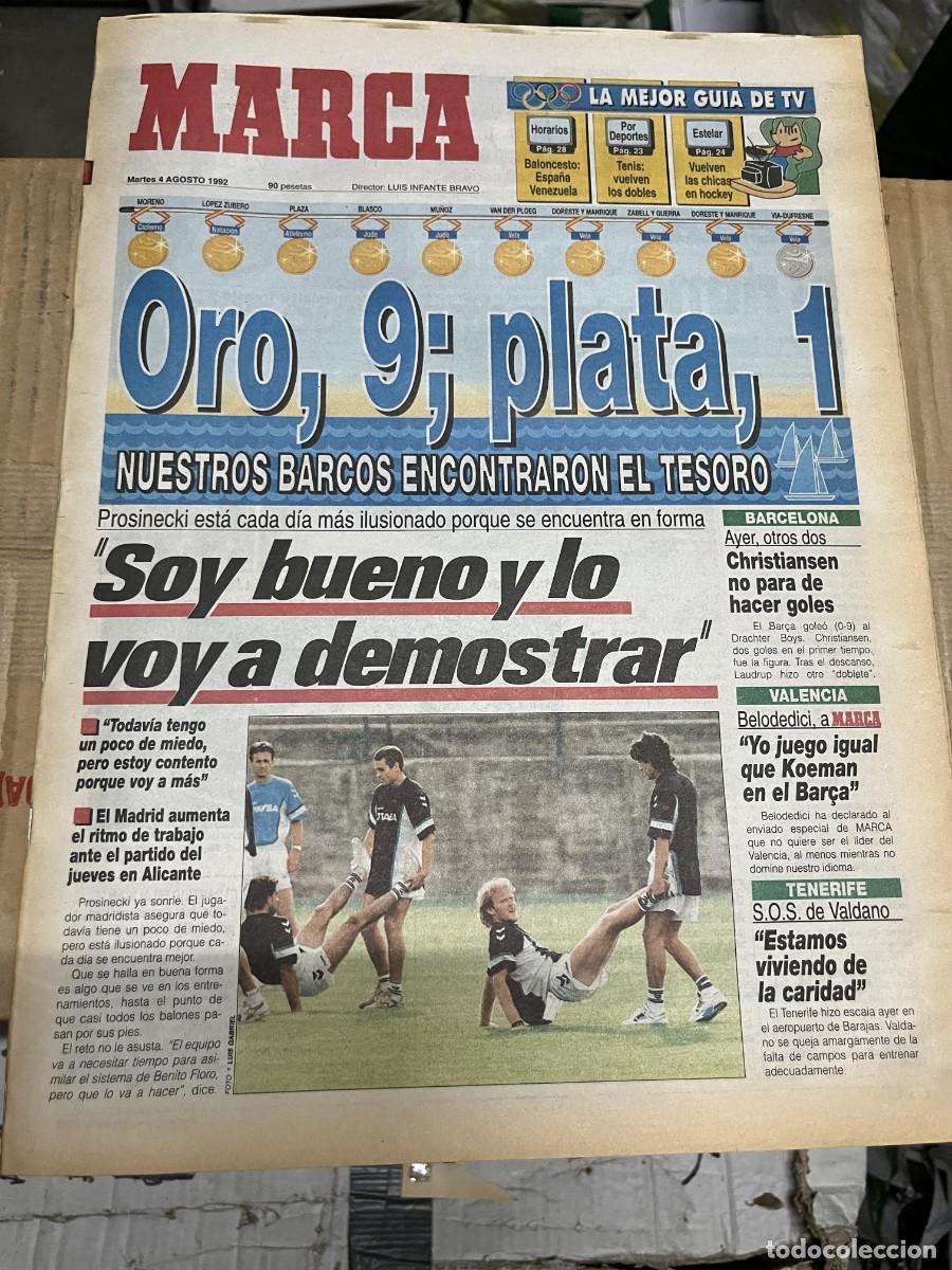 Coleccionismo deportivo: MARCA (4-8-1992) OLIMPIADAS MEDALLA VELA PROSINECKI REAL MADRID