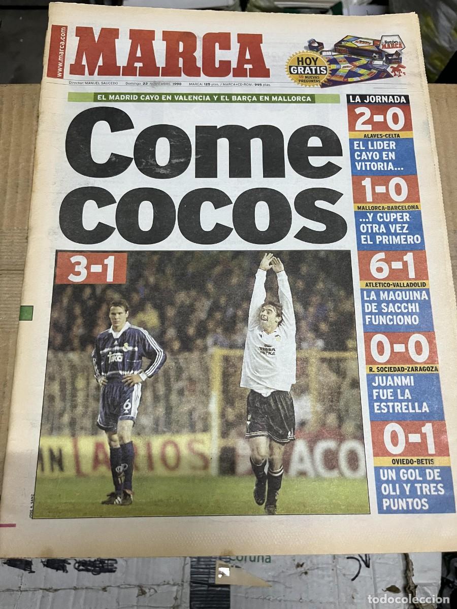 Coleccionismo deportivo: MARCA (22-11-1998) VALENCIA 3-1 REAL MADRID CLAUDIO LOPEZ RONALDO LIDER MALLORCA GOLEADA ATLETICO