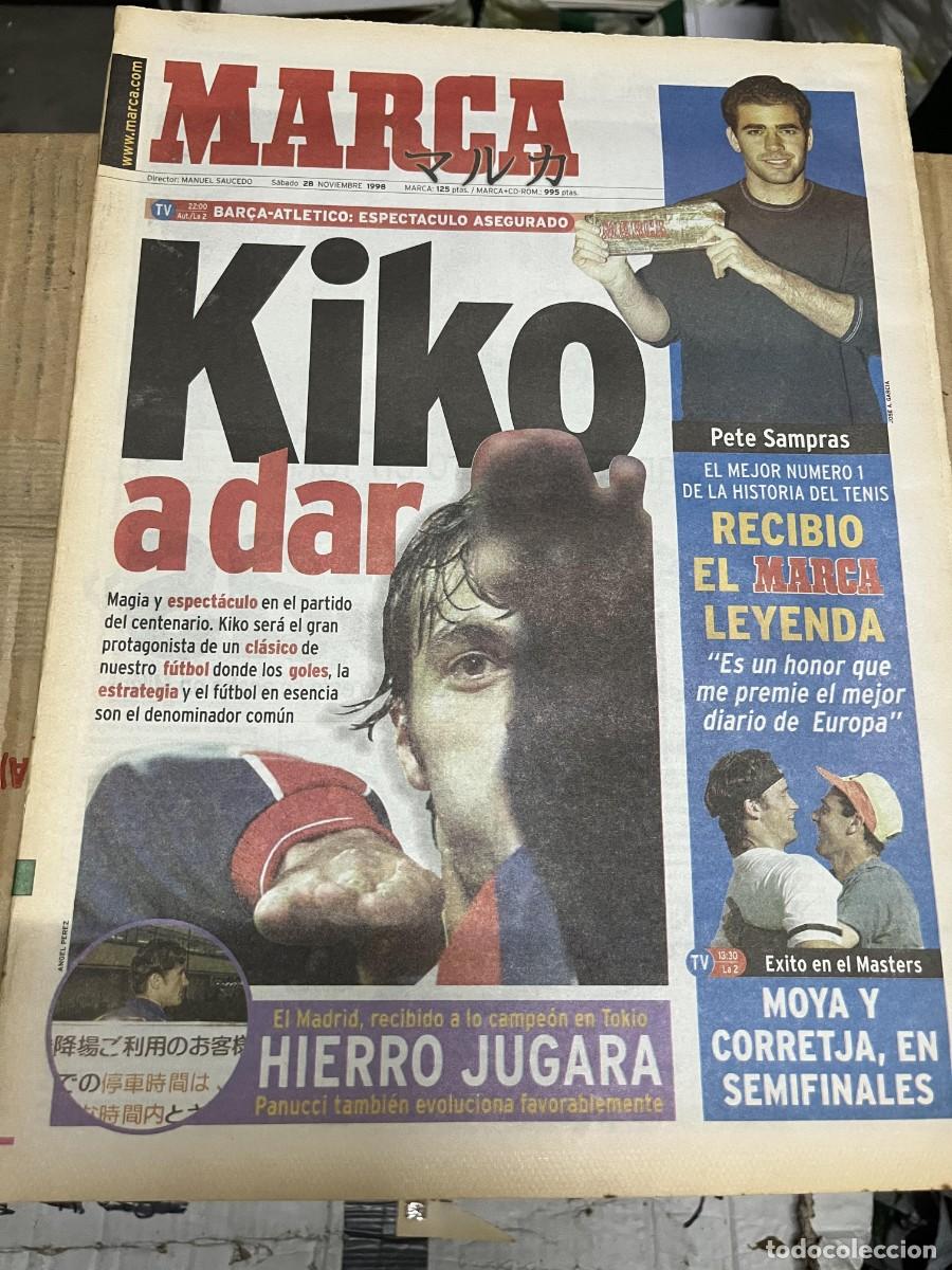 Coleccionismo deportivo: MARCA (28-11-1998) KIKO ATLETICO MADRID PETE SAMPRAS NUMERO 1 TENIS MOYA CORRETJA HIERRO EZQUERRO