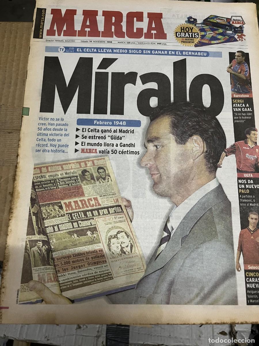 Coleccionismo deportivo: MARCA (14-11-1998) REAL MADRID CELTA VIGO MAZINHO REDONDO VICTOR FERNANDEZ MCMANAMAN PANTANI