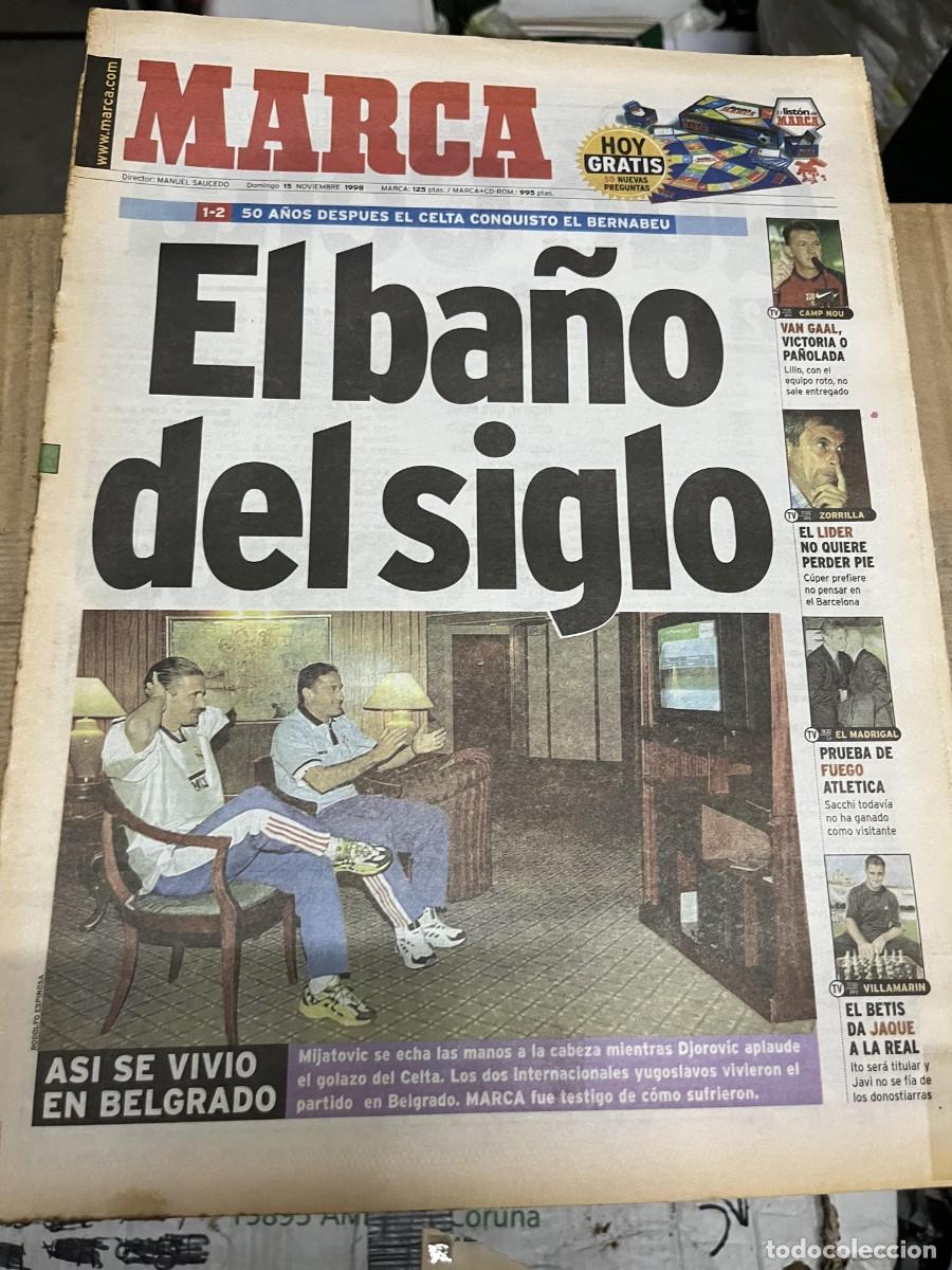 Coleccionismo deportivo: MARCA (15-11-1998) REAL MADRID 1-2 CELTA VIGO VAN GAAL MIJATOVIC DJOROVIC