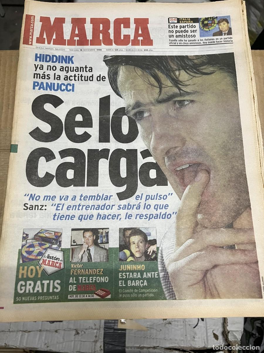 Coleccionismo deportivo: MARCA (18-11-1998) PANUCCI HIDDINK REAL MADRID HOY ITALIA ESPA&Ntilde;A AMISTOSO VICTOR FERNANDEZ JUNINHO