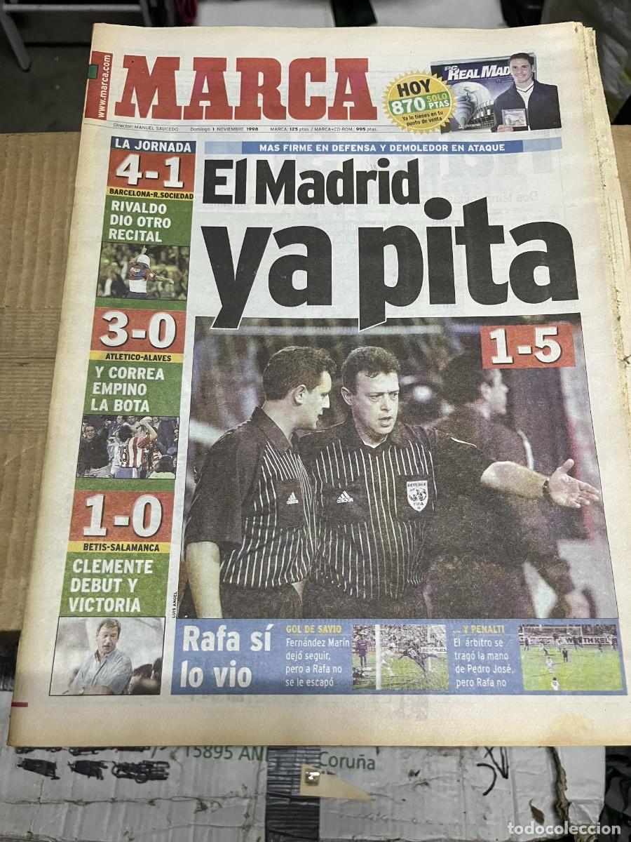Coleccionismo deportivo: MARCA (1-11-1998) BARCELONA 4-1 REAL SOCIEDAD ATLETICO 3-0 ALAVES EXTREMADURA 1-5 REAL MADRID