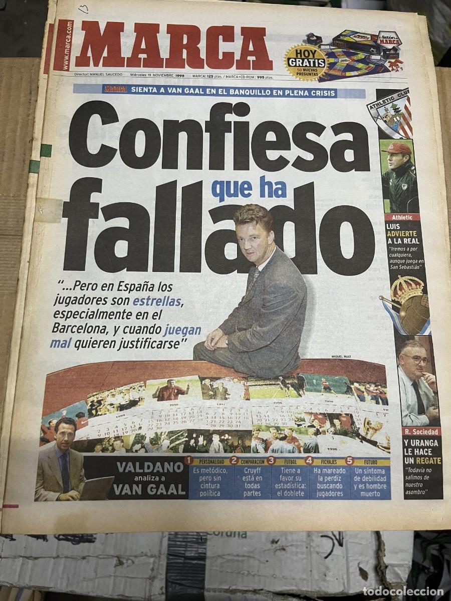 Coleccionismo deportivo: MARCA (11-11-1998) VAN GAAL BARCELONA VALDANO ATHLETIC BILBAO REAL SOCIEDAD URANGA
