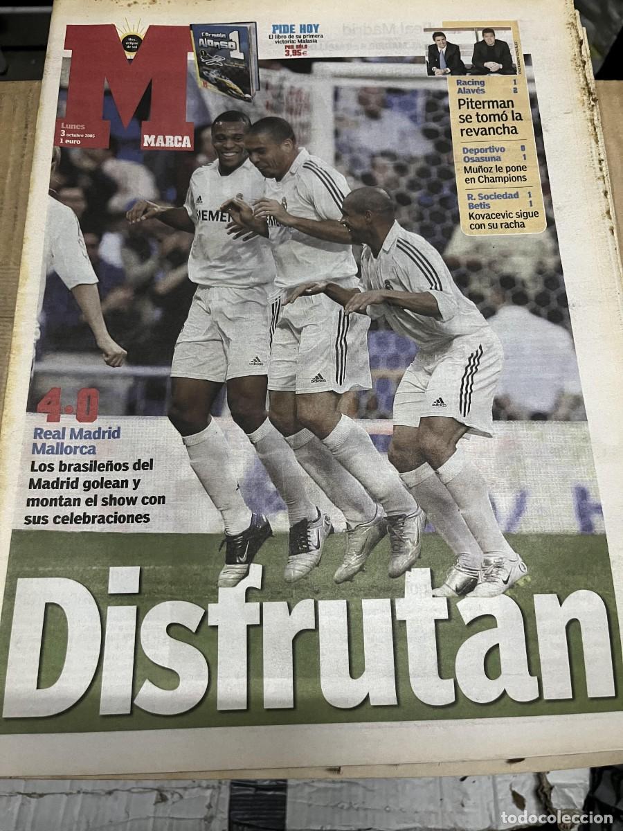 Coleccionismo deportivo: MARCA (3-10-2005) REAL MADRID 4-0 MALLORCA CELEBRACION GOL JORNADA LIGA FORMULA 1 FERNANDO ALONSO