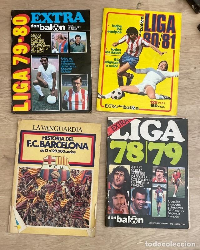 Coleccionismo deportivo: Lote 4 Revistas Vintage F&uacute;tbol: Extras Don Bal&oacute;n (78/79, 79/80, 80/81) + Especial Historia F.C. Barc