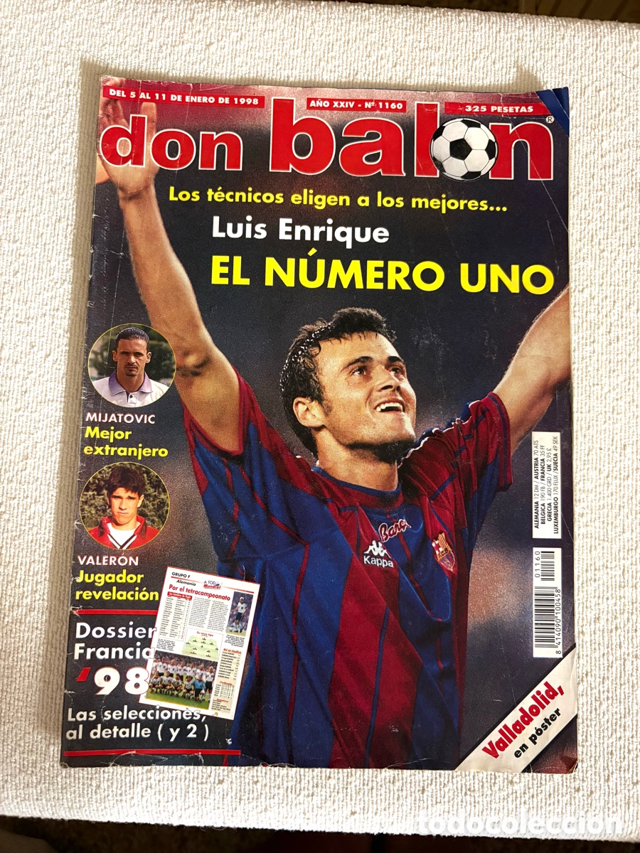 Coleccionismo deportivo: REVISTA DON BAL&Oacute;N 1160 LUIS ENRIQUE POSTER VALLADOLID 97-98. Muy bien