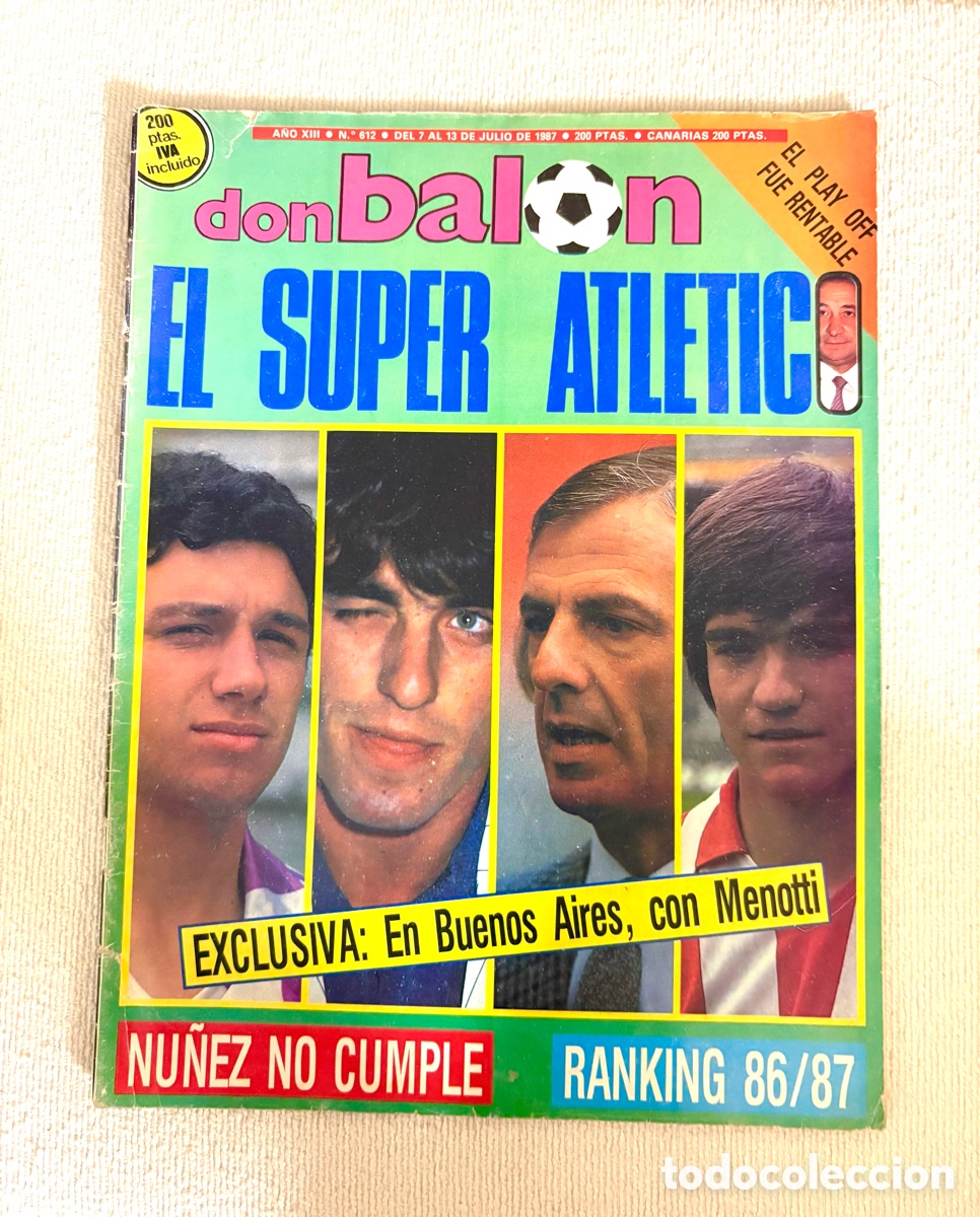 Coleccionismo deportivo: Don bal&oacute;n 612 - Poster liga - Atletico - Las Palmas - Robinson - Racing - Girondins - Real Madrid