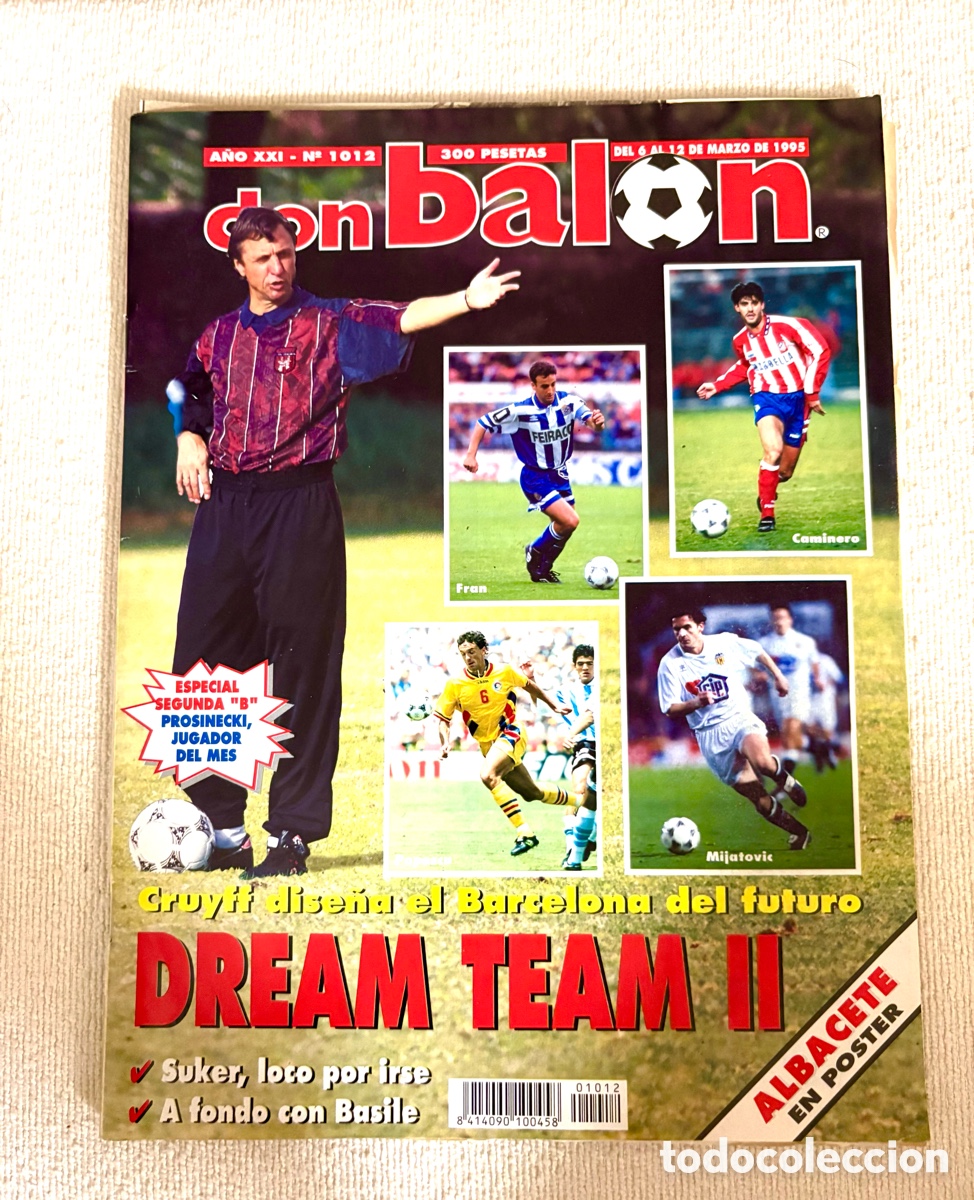 Sports collectibles: DON BALON N&ordm; 1012 - CRUYFF - DREAM TEAM II - P&oacute;ster Albacete Y RANKING 1&ordf; Y 2&ordm; - especial 2&ordf; B