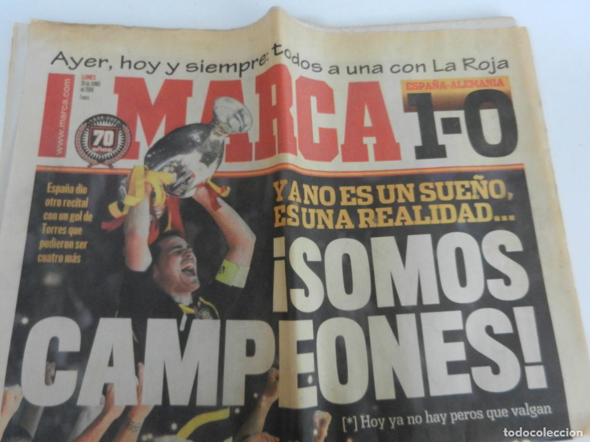 Coleccionismo deportivo: MARCA - LUNES 30-06-2008 - CAMPEONES DE EUROPA - ESPA&Ntilde;A -ALEMANIA