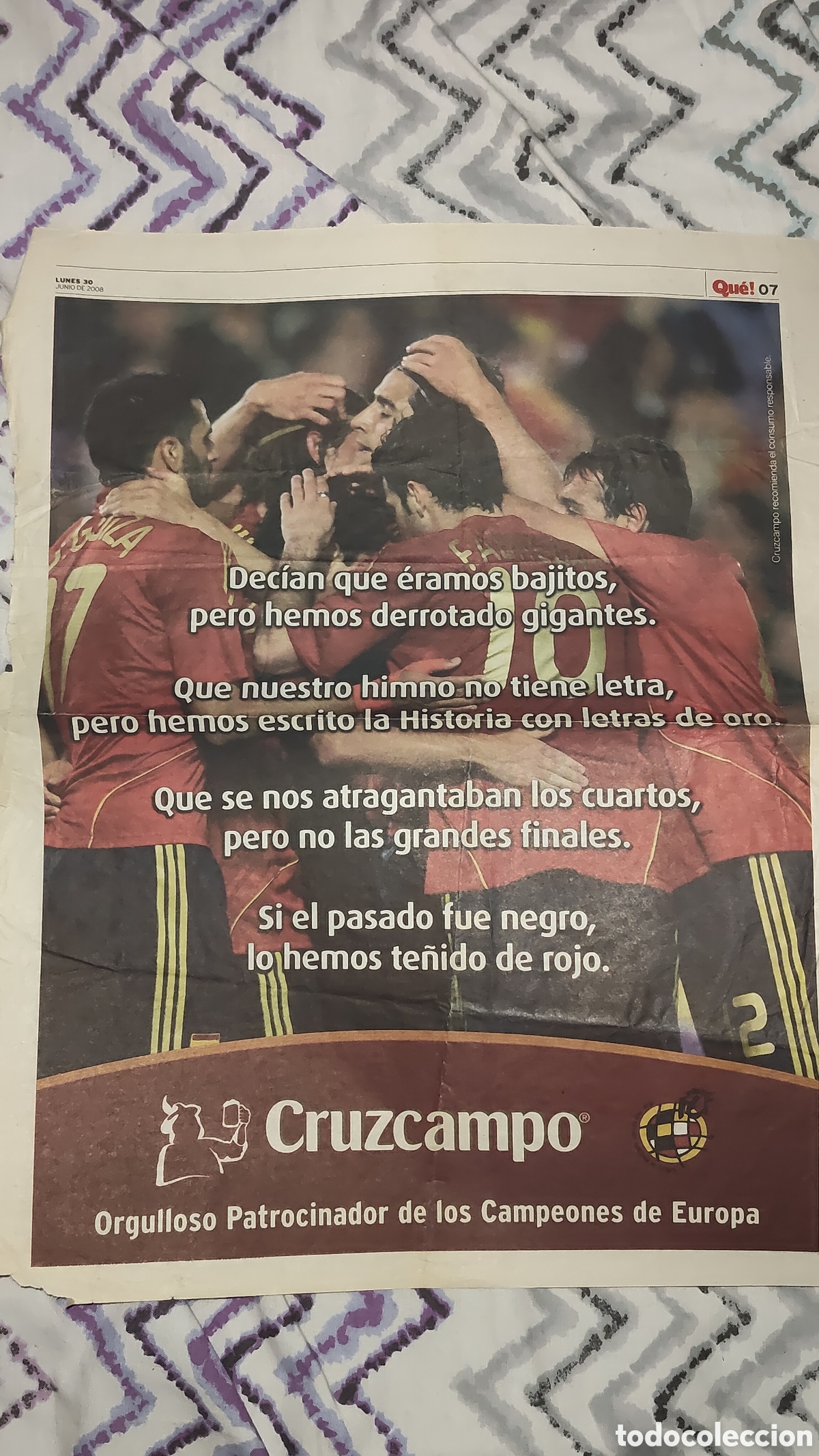 Coleccionismo deportivo: Primera pagina peri&oacute;dico