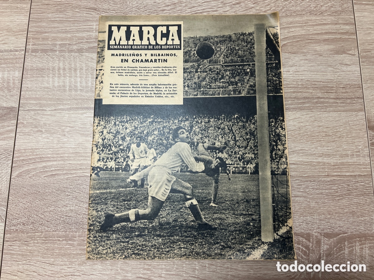 Coleccionismo deportivo: MARCA N&ordm; 623 ( 09-11-1954 ) REAL MADRID ATH BILBAO FANGIO FORMULA 1 JUDO SANCHO DAVILA