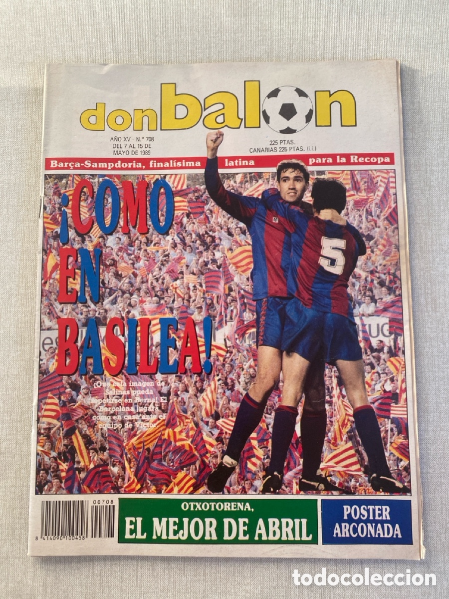 Coleccionismo deportivo: Don bal&oacute;n 708 - Poster Arconada - Final Recopa Bar&ccedil;a - Cruyff - Sanch&iacute;s - N. Forest - R. Sociedad