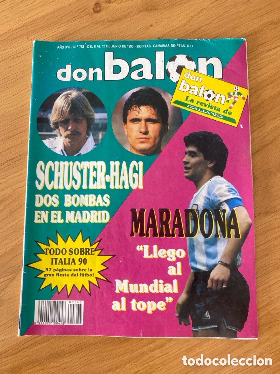 Coleccionismo deportivo: don bal&oacute;n 763 - Maradona - Italia 90 - Michel - Gullit - Romario - Betis - world cup Italy 90