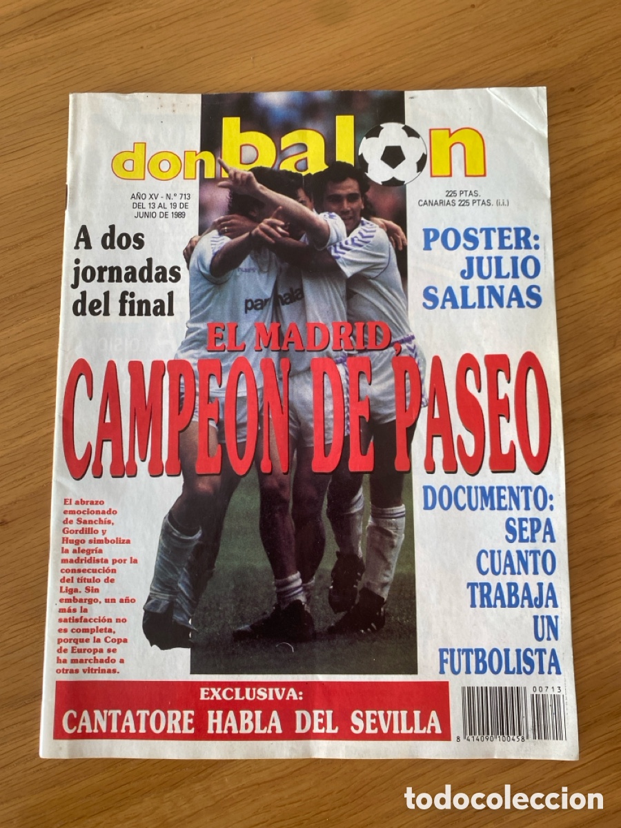 Coleccionismo deportivo: Don bal&oacute;n 713 - Madrid Campe&oacute;n - Poster Salinas - Sevilla - Atl&eacute;tico - Castellon - Valencia