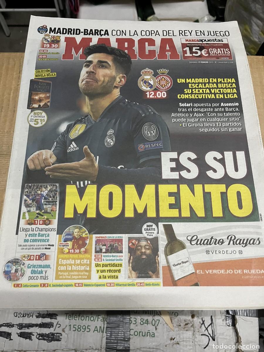 Coleccionismo deportivo: MARCA (17-2-2019) HOY REAL MADRID GIRONA ASENSIO BARCELONA 1-0 VALLADOLID RAYO 0-1 ATLETICO