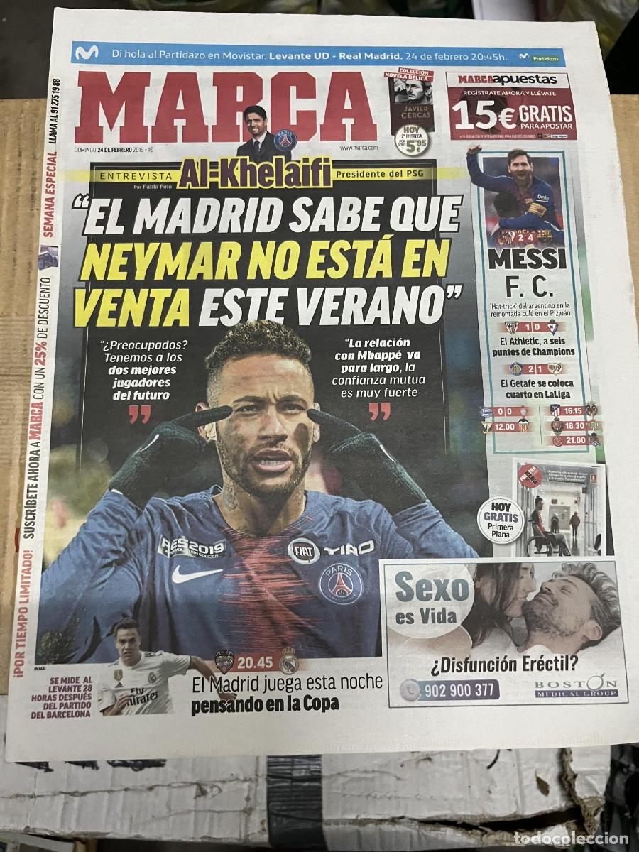 Collezionismo sportivo: MARCA (24-2-2019) JORNADA LIGA ATHLETIC 1-0 EIBAR ALAVES 0-0 CELTA GETAFE 2-1 RAYO NEYMAR PSG