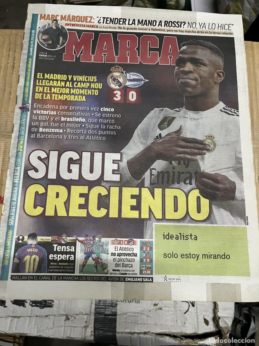 Collezionismo sportivo: MARCA (4-2-2019) REAL MADRID 3-0 ALAVES VINICIUS MARC MARQUEZ MESSI EL CLASICO BETIS 1-0 ATLETICO