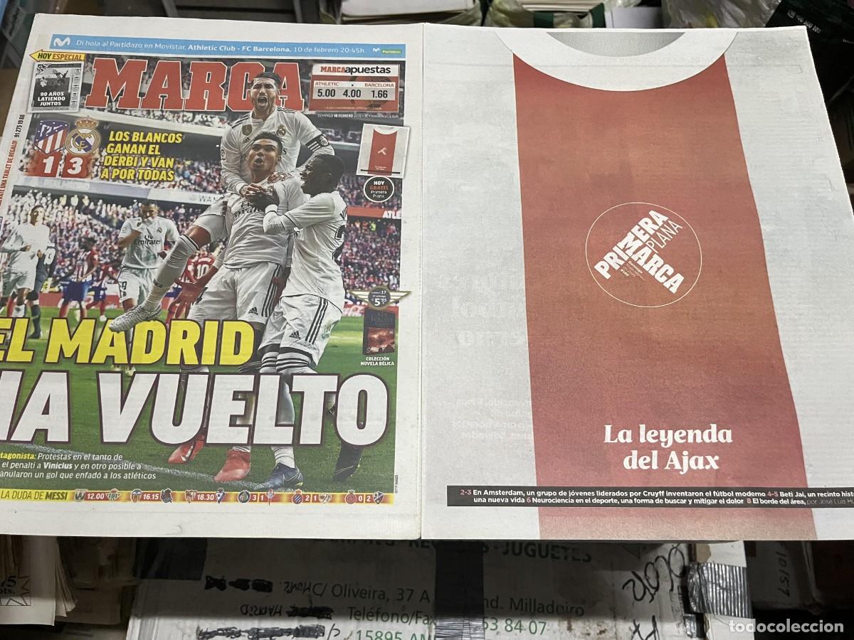 Coleccionismo deportivo: MARCA (8-2-2019) DERBI ATLETICO MADRID 1-3 REAL MADRID LA LEYENDA DEL AJAX AMSTERDAM CRUYFF