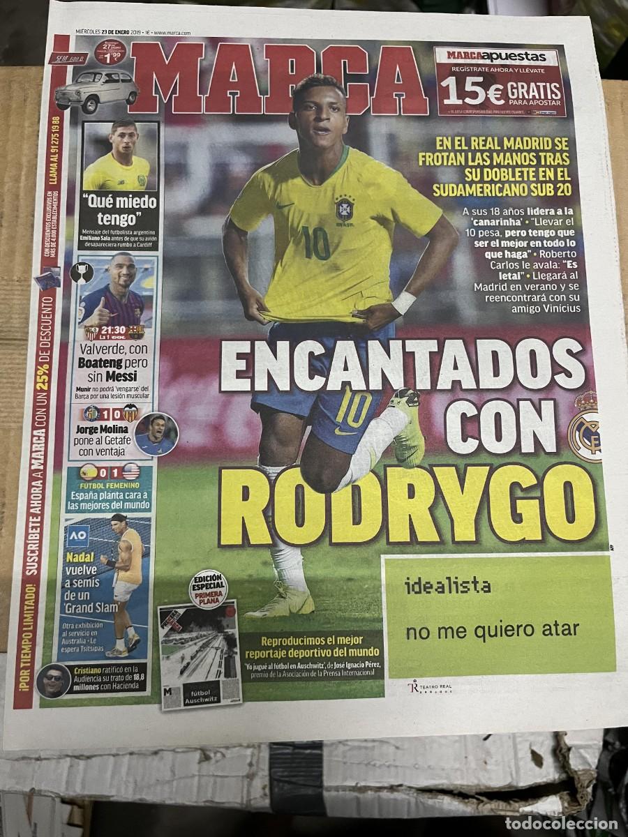 Coleccionismo deportivo: MARCA (23-1-2019) RODRYGO BRASIL HOY SEVILLA BARCELONA GETAFE 1-0 VALENCIA JORGE MOLINA RAFAEL NADAL