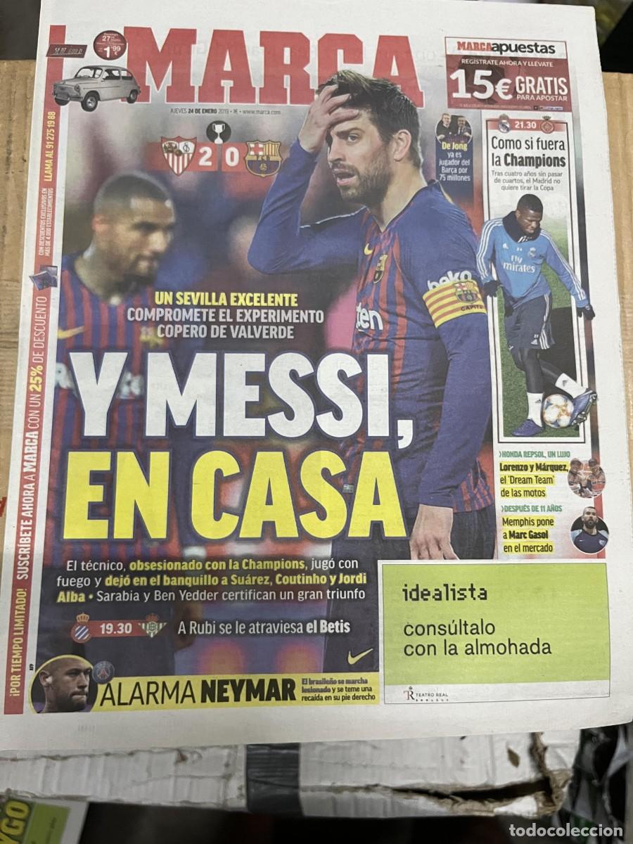 Collectionnisme sportif: MARCA (24-1-2019) COPA SEVILLA 2-0 BARCELONA PIQUE FICHAJE DE JONG JORGE LORENZO MARC MARQUEZ