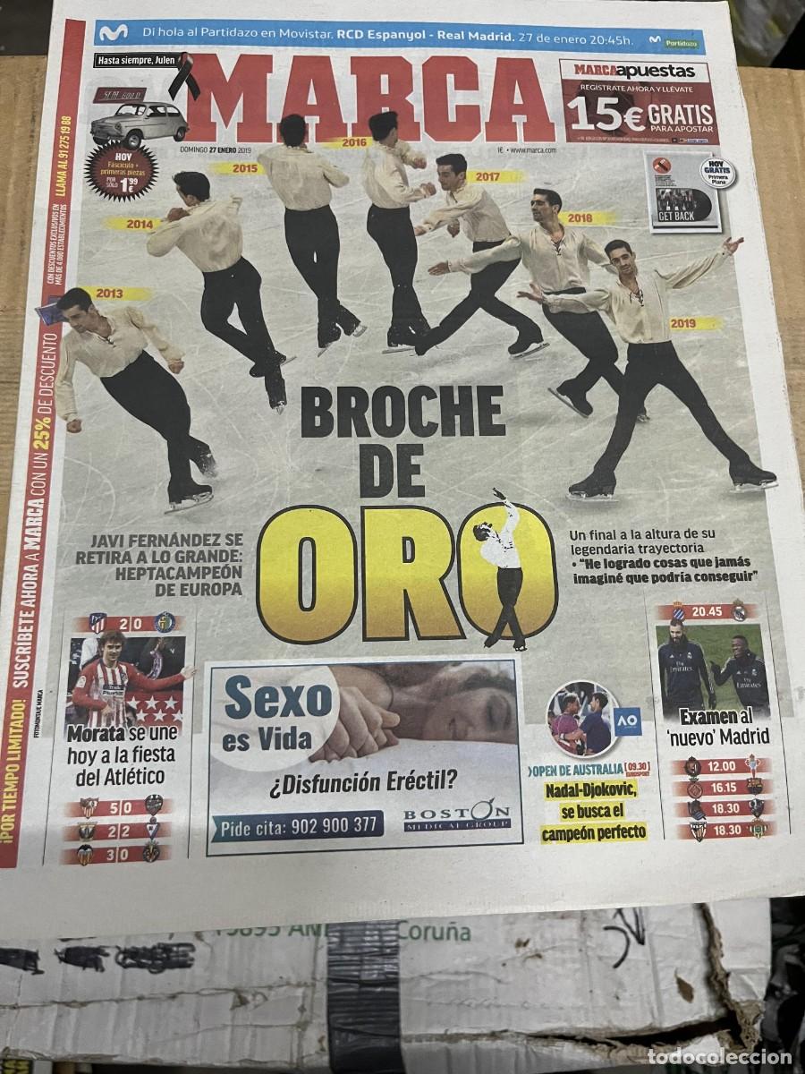 Coleccionismo deportivo: MARCA (27-1-2019) MEDALLA ORO CAMPEON DE EUROPA JAVIER FERNANDEZ LOPEZ ATLETICO 2-0 GETAFE