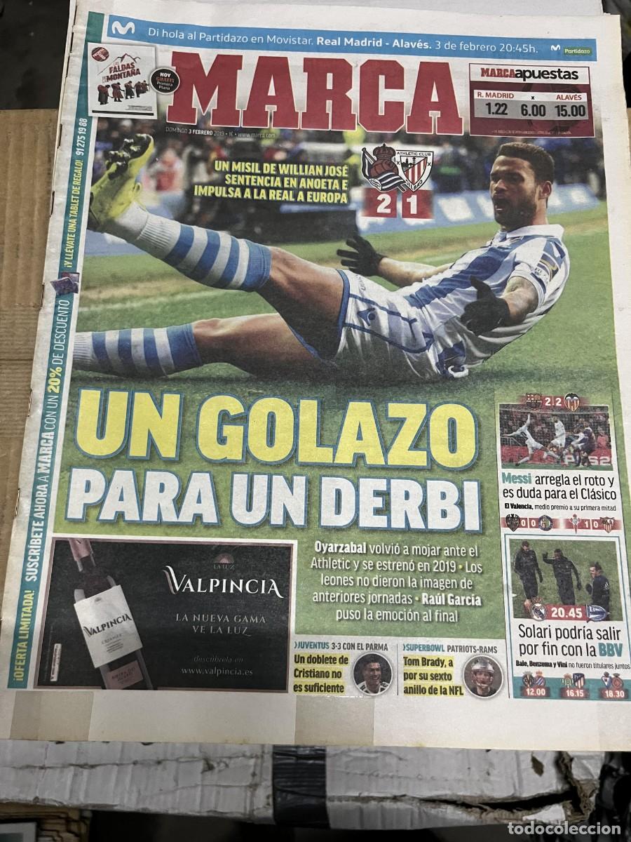 Coleccionismo deportivo: MARCA (3-2-2019) REAL SOCIEDAD 2-1 ATHLETIC BILBAO OYARZABAL WILLIAN JOSE BARCELONA 2-2 VALENCIA
