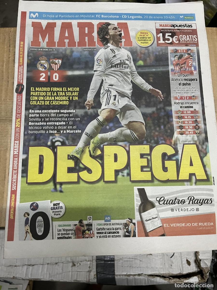 Coleccionismo deportivo: MARCA (20-1-2019) MODRIC REAL MADRID 2-0 SEVILLA HUESCA 0-3 ATLETICO CELTA 1-2 VALENCIA