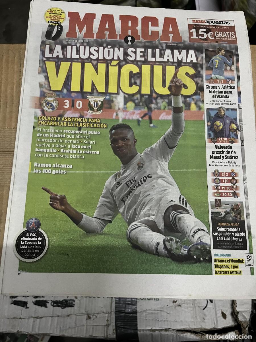 Coleccionismo deportivo: MARCA (10-1-2019) VINICIUS COPA REAL MADRID 3-0 LEGANES GIRONA 1-1 ATLETICO LEVANTE BARCELONA