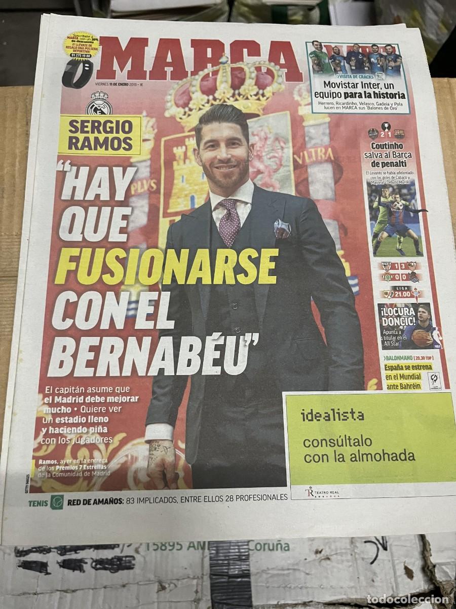 Coleccionismo deportivo: MARCA (11-1-2019) SERGIO RAMOS TENIS RED DE AMA&Ntilde;OS DONCIC LEVANTE 2-1 BARCELONA BILBAO 1-3 SEVILLA