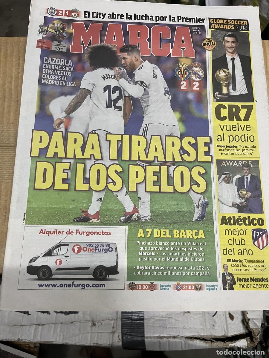 Coleccionismo deportivo: MARCA (4-1-2019) VILLARREAL 2-2 R.MADRID CITY 2-1 LIVERPOOL GLOBE SOCCER AWARD CRISTIANO RONALDO