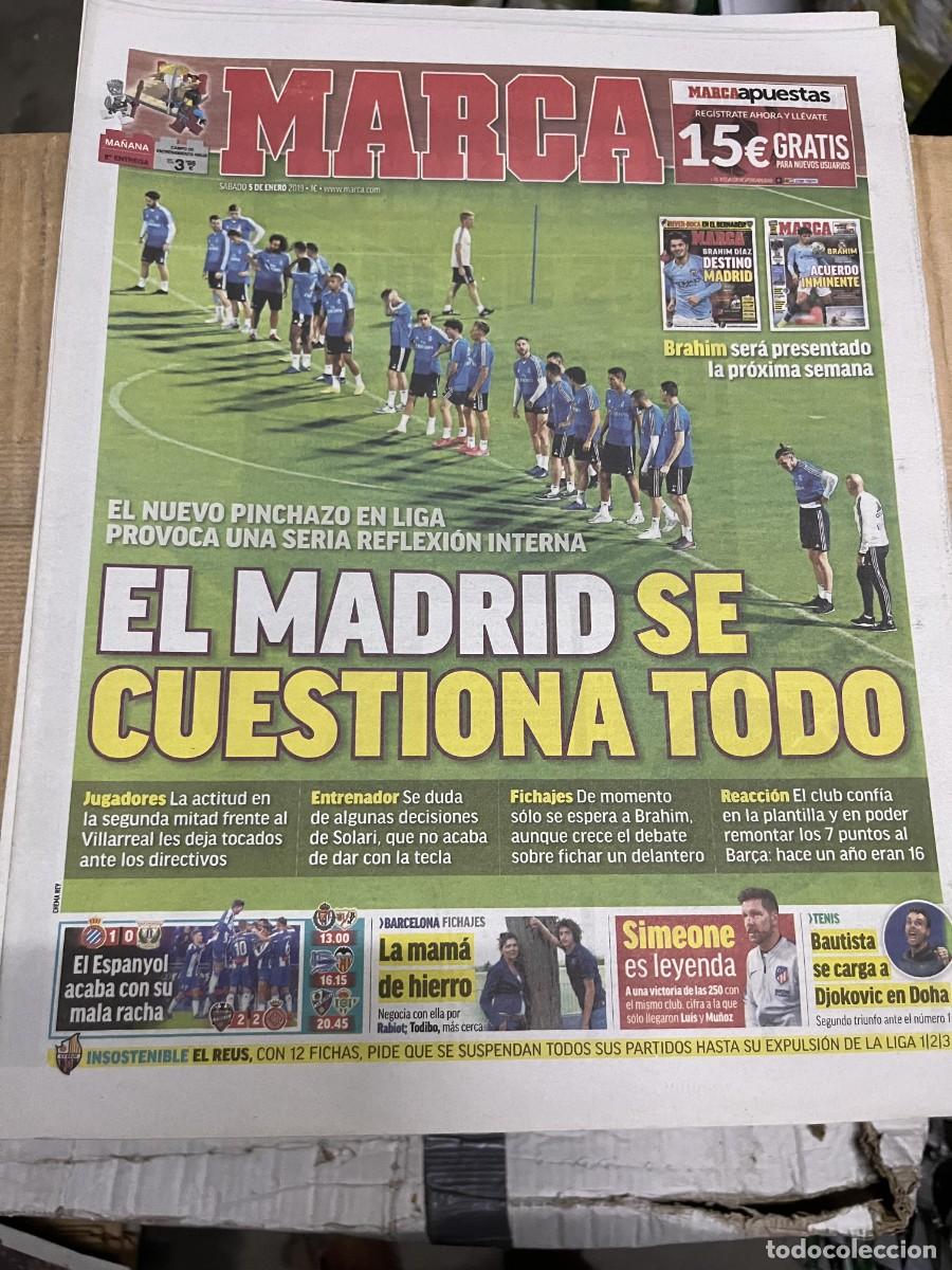 Coleccionismo deportivo: MARCA (5-1-2019) BRAHIM FICHAJE REAL MADRID ESPANYOL 1-0 LEGANES SIMEONE LEYENDA JORNADA LIGA