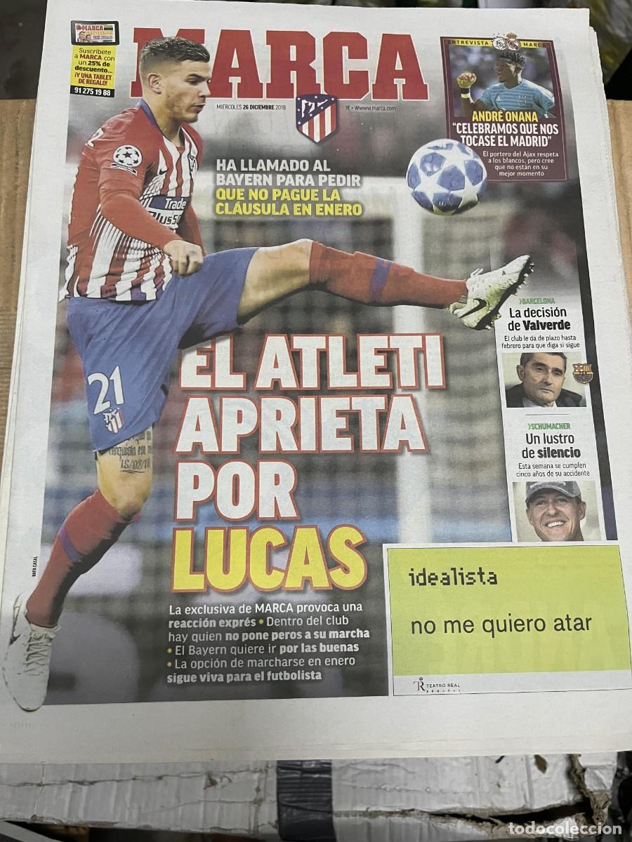 Coleccionismo deportivo: MARCA (26-12-2018) LUCAS HERNANDEZ ATLETICO MADRID ENTREVISTA ANDRE ONANA VALVERDE SCHUMACHER