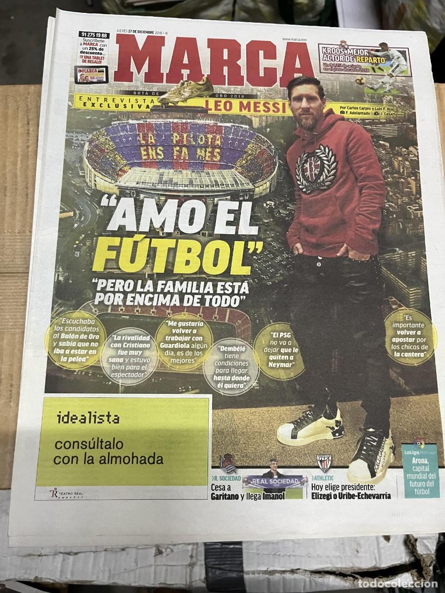 Coleccionismo deportivo: MARCA (27-12-2018) ENTREVISTA EXCLUSIVA LIONEL MESSI CAMPEON BOTA DE ORO