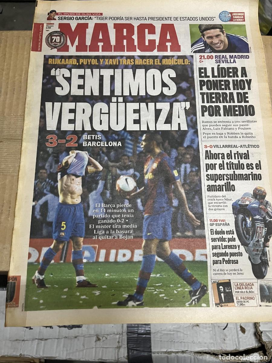 Collectionnisme sportif: MARCA (30-3-2008) HOY REAL MADRID SEVILLA RIJKAARD BETIS 3-2 BARCELONA VILLARREAL 3-0 ATLETICO