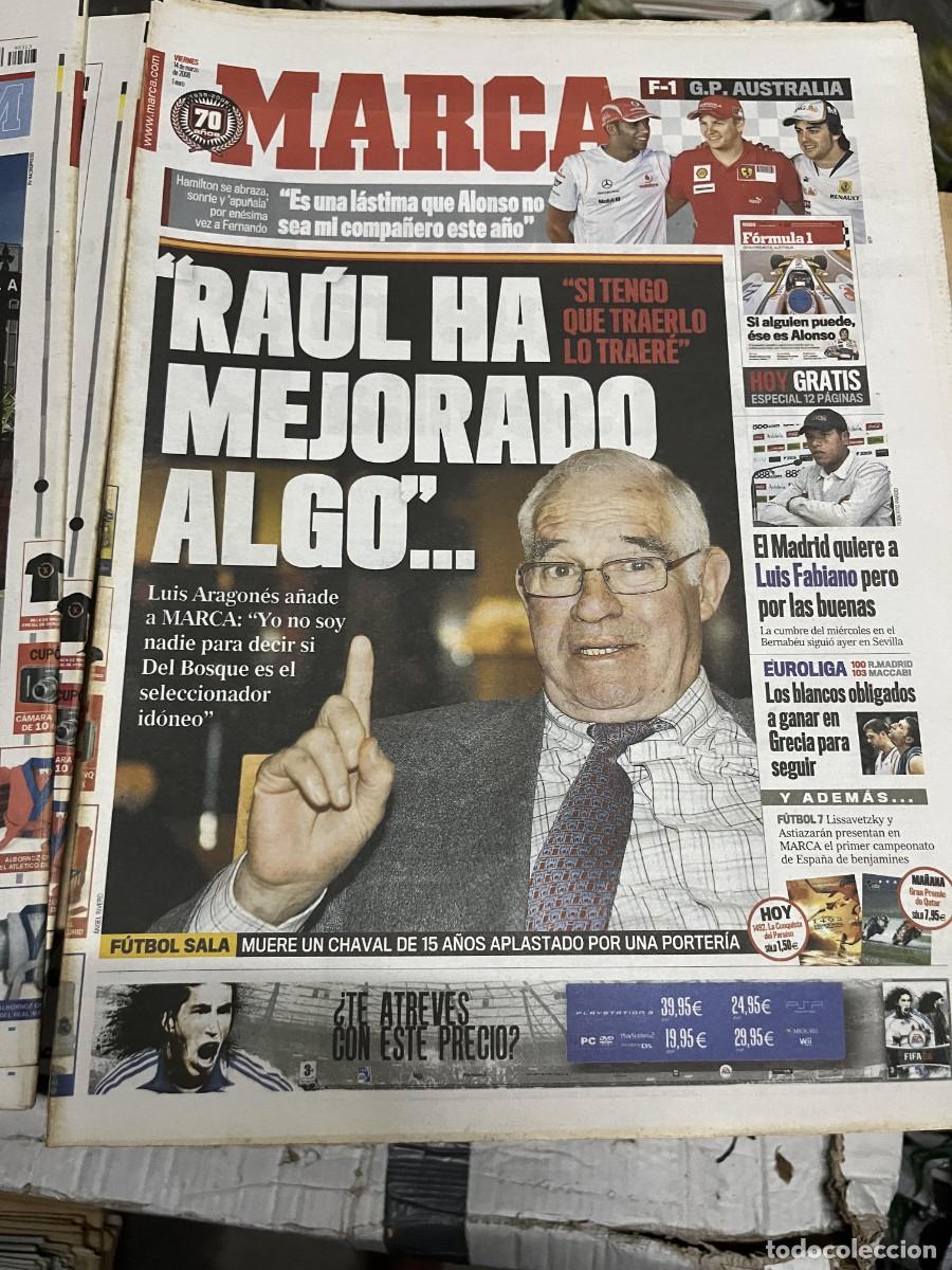Coleccionismo deportivo: MARCA (14-3-2008) LUIS ARAGONES RAUL GONZALEZ ESPA&Ntilde;A SELECCION ESPA&Ntilde;OLA LUIS FABIANO FORMULA 1