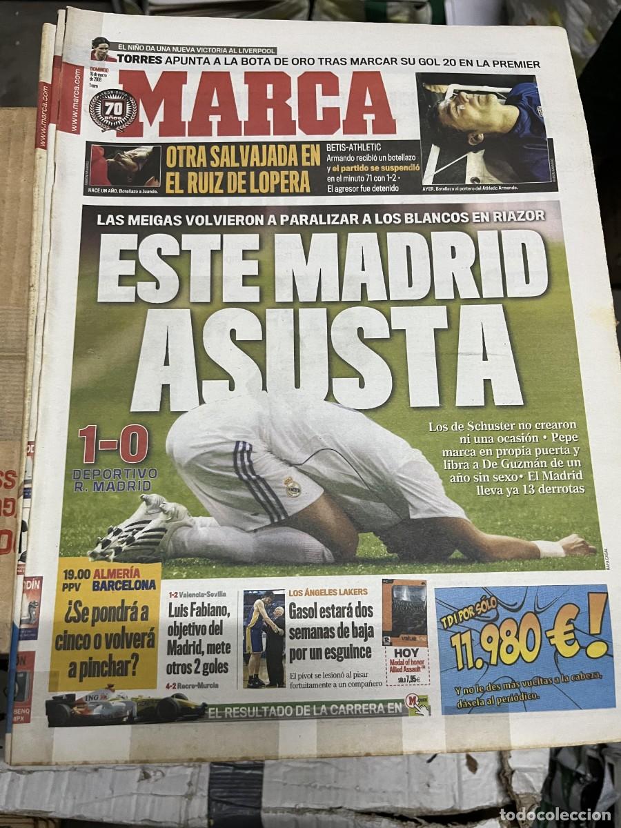 Coleccionismo deportivo: MARCA (16-3-2008) SUSPENSION BETIS ATHLETIC FERNANDO TORRES DEPORTIVO 1-0 REAL MADRID