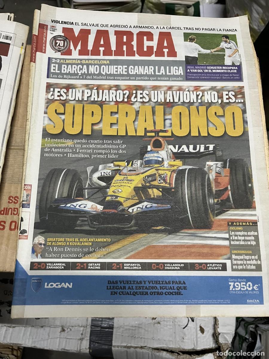 Coleccionismo deportivo: MARCA (17-3-2008) FERNANDO ALONSO FORMULA 1 SUPERALONSO ALMERIA 2-2 BARCELONA