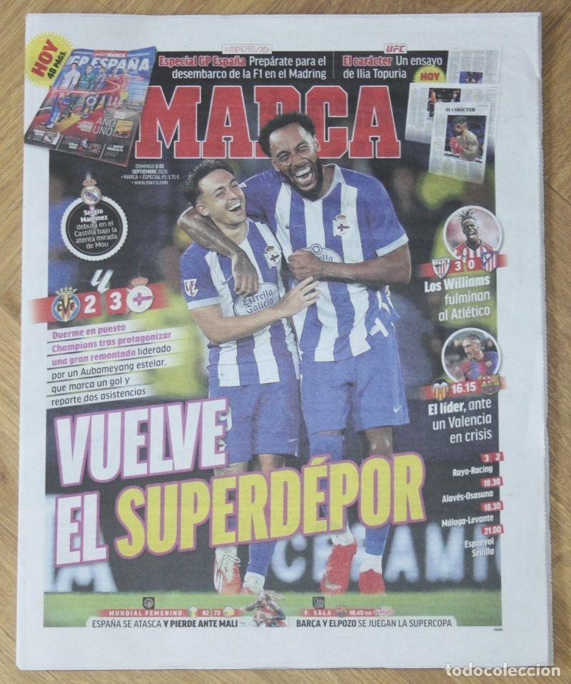 Coleccionismo deportivo: DIARIO MARCA 6 Septiembre 2026 DEPORTIVO A CORU&Ntilde;A Vuelve el Superdepor AUBAMEYANG futbol