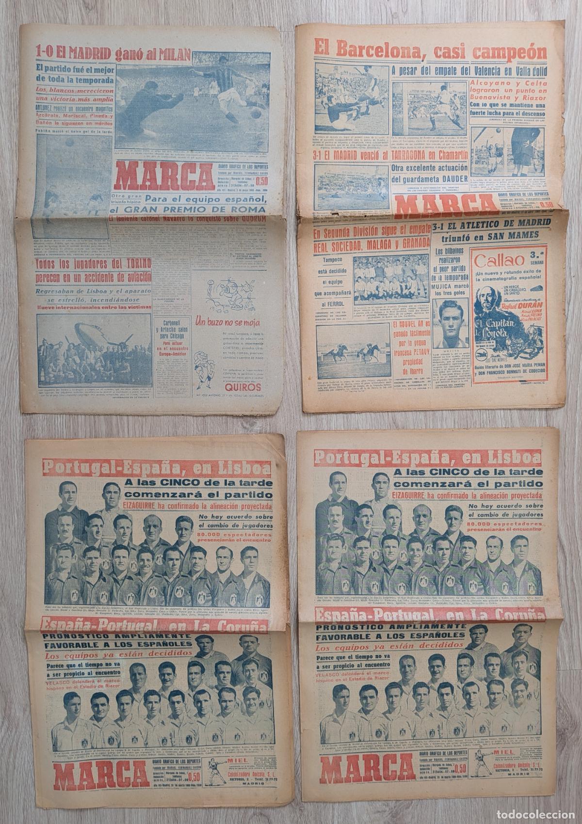 Collezionismo sportivo: RW LOTE 113 PERIODICOS MARCA A&Ntilde;OS 40 50 60 DEPORTES FUTBOL ANTIGUOS ORIGINALES