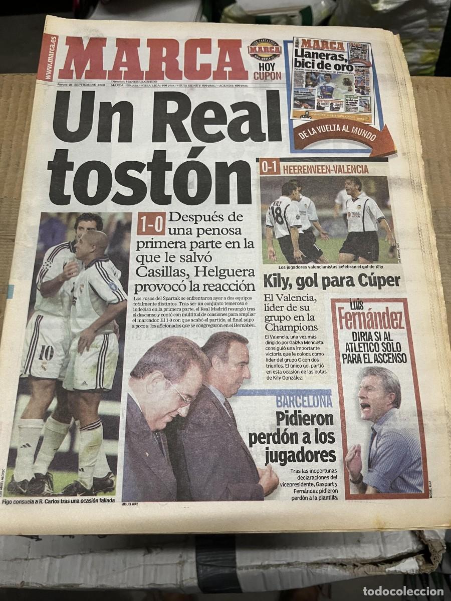 Coleccionismo deportivo: MARCA (21-9-2000) REAL MADRID 1-0 SPARTA MOSCU HEERENVEEN 0-1 VALENCIA LUIS FERNANDEZ