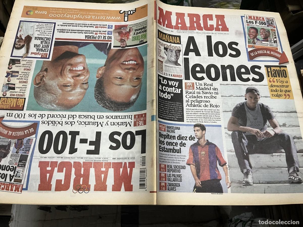Coleccionismo deportivo: MARCA (23-9-2000) HOY REAL MADRID ATHLETIC BILBAO BARCELONA RACING JORNNADA LIGA MARION MAURICE