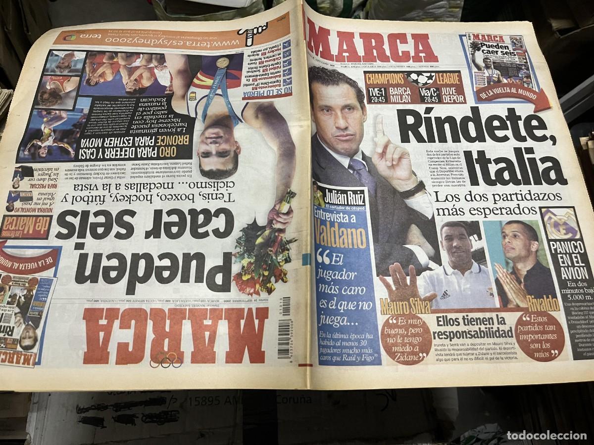 Coleccionismo deportivo: MARCA (26-9-2000) BARCELONA MILAN JUVENTUS DEPORTIVO CORU&Ntilde;A VALDANO MEDALLA ORO DEFERR ESTHER MOYA