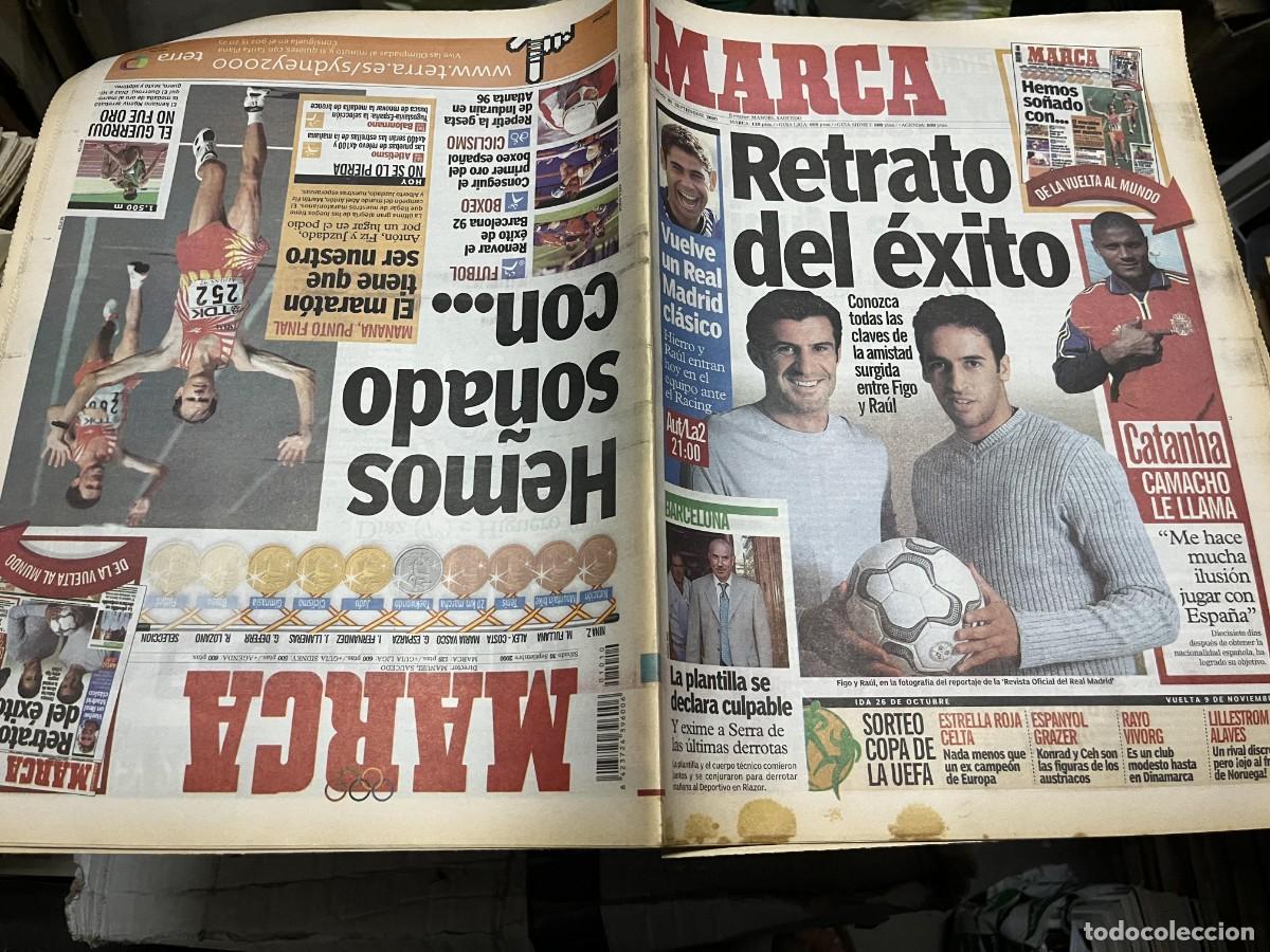 Coleccionismo deportivo: MARCA (30-9-2000) CATANHA SORTEO UEFA RAUL GONZALEZ FIGO FUTBOL OLIMPIADAS ANTON FIZ JUZDADO