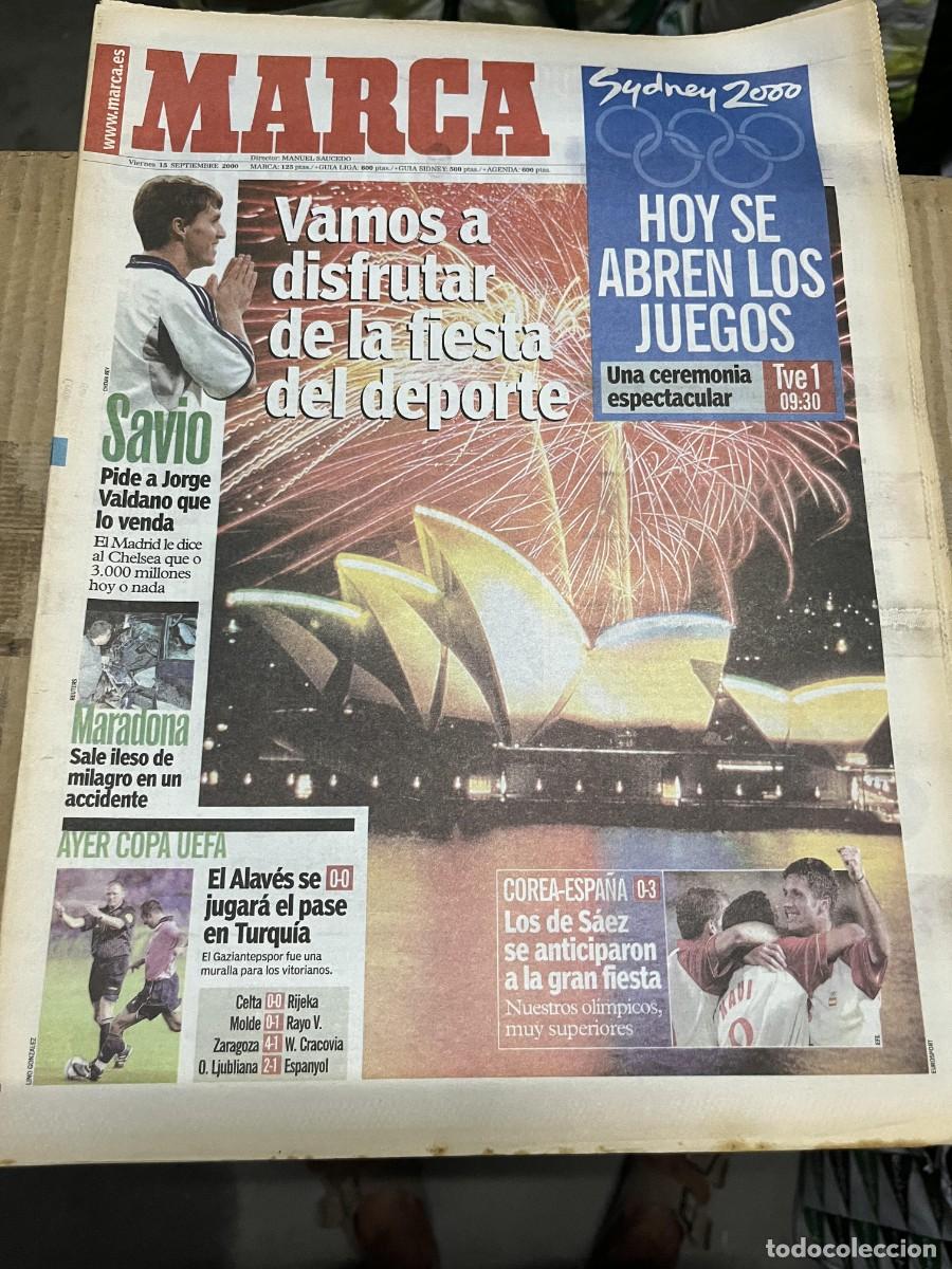Coleccionismo deportivo: MARCA (15-9-2000) SAVIO REAL MADRID CEREMONIA APERTURA OLIMPIADAS SYDNEY ALAVES 0-0 GAZIANTEPSPOR