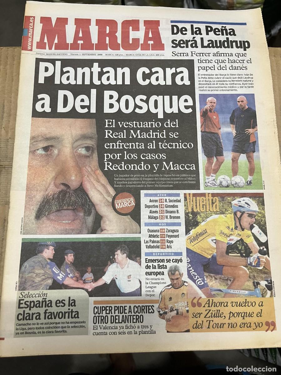 Coleccionismo deportivo: MARCA (1-9-2000) DEL BOSQUE REDONDO DE LA PE&Ntilde;A LAUDRUP BARCELONA REAL MADRID CUPER ESPA&Ntilde;A ZULLE