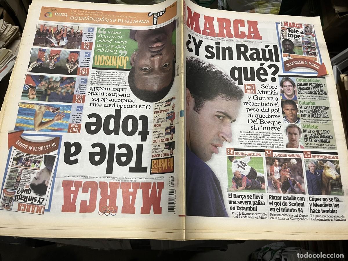 Coleccionismo deportivo: MARCA (20-9-2000) HOY REAL MADRID SPARTAK MOSCU BESIKTAS 3-0 BARCELONA DEPORTIVO 2-1 HAMBURGO