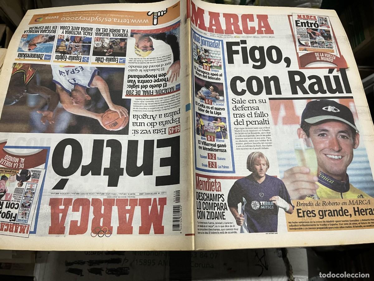 Coleccionismo deportivo: MARCA (18-9-2000) RAUL GONZALEZ FIGO REAL MADRID RAYO 0-0 ZARAGOZA JORNADA LIGA HERAS OLIMPIADAS