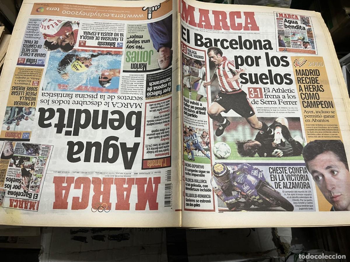 Coleccionismo deportivo: MARCA (17-9-2000) ATHLETIC BILBAO 3-1 BARCELONA JORNADA LIGA HERAS OLIMPIADAS MALAGA 3-3 R.MADRID